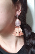 Load image into Gallery viewer, Blush Tiered Tassel Earrings
